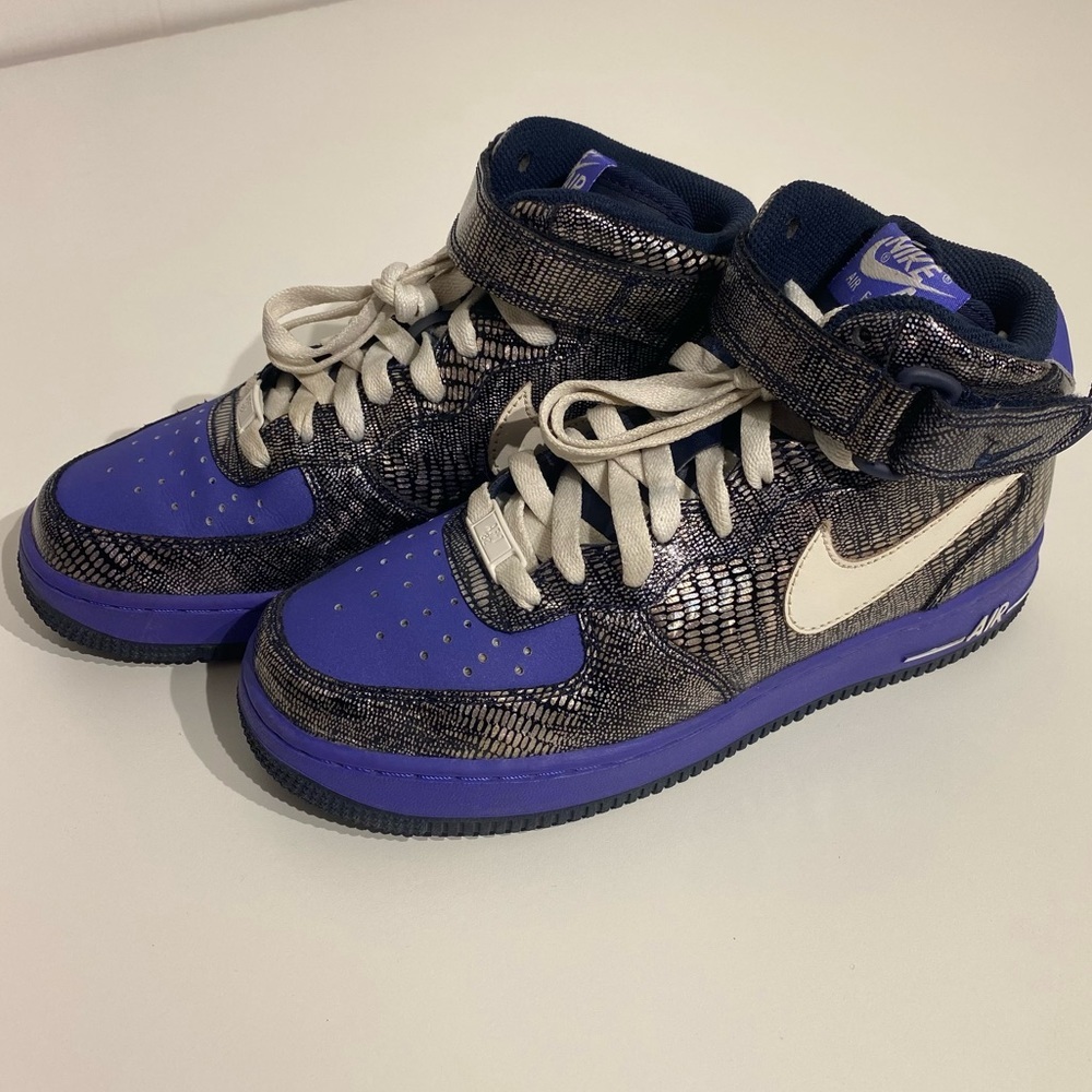 Nike Air Force 1 Mid 07 2009 Fish Scale Purple/Silver size 7.5